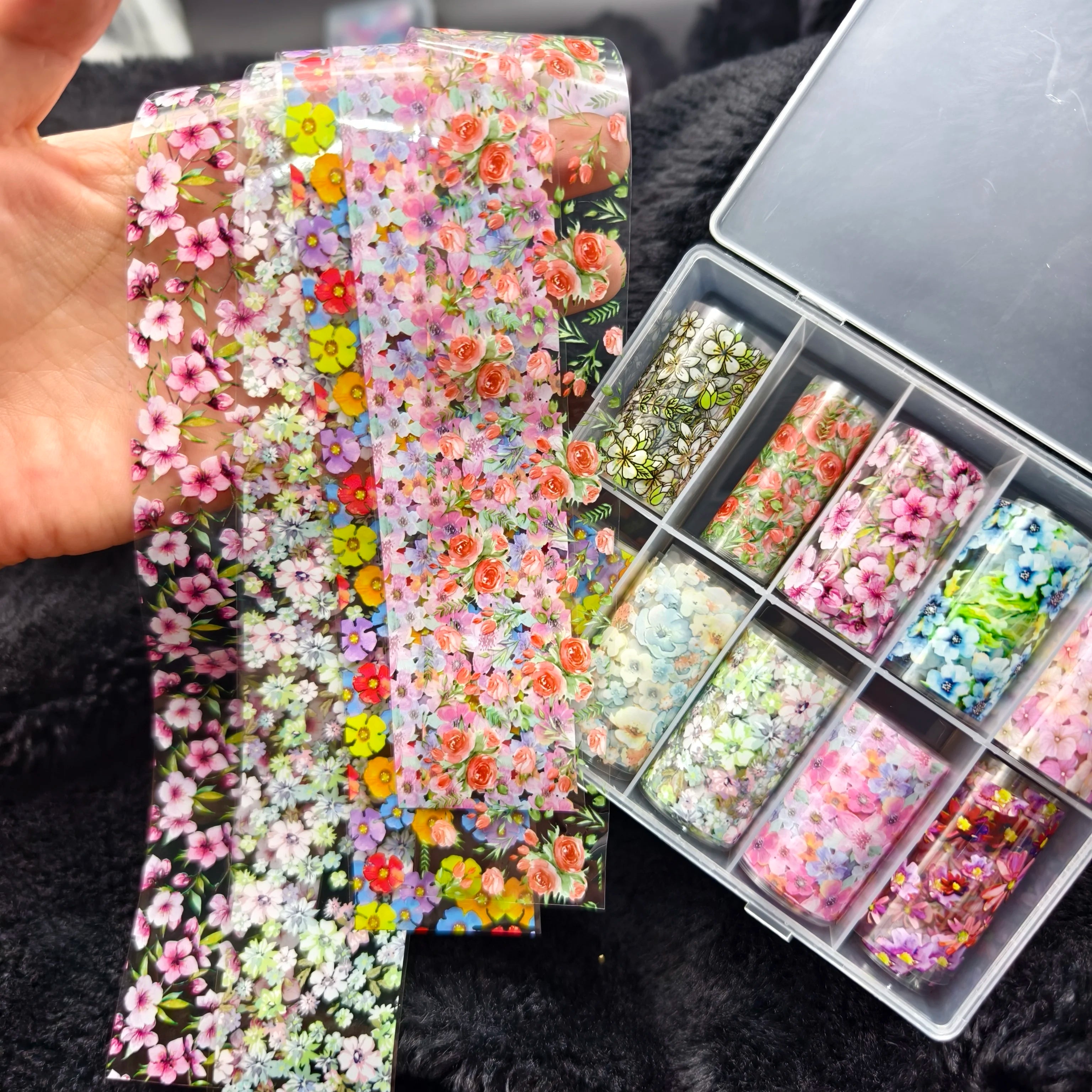 10Rolls Halloween  Flower Plaid Angel Marble  Bow Nail Foils Transfer Paper  Nail Art Stickers   Decal  Nails Decoration