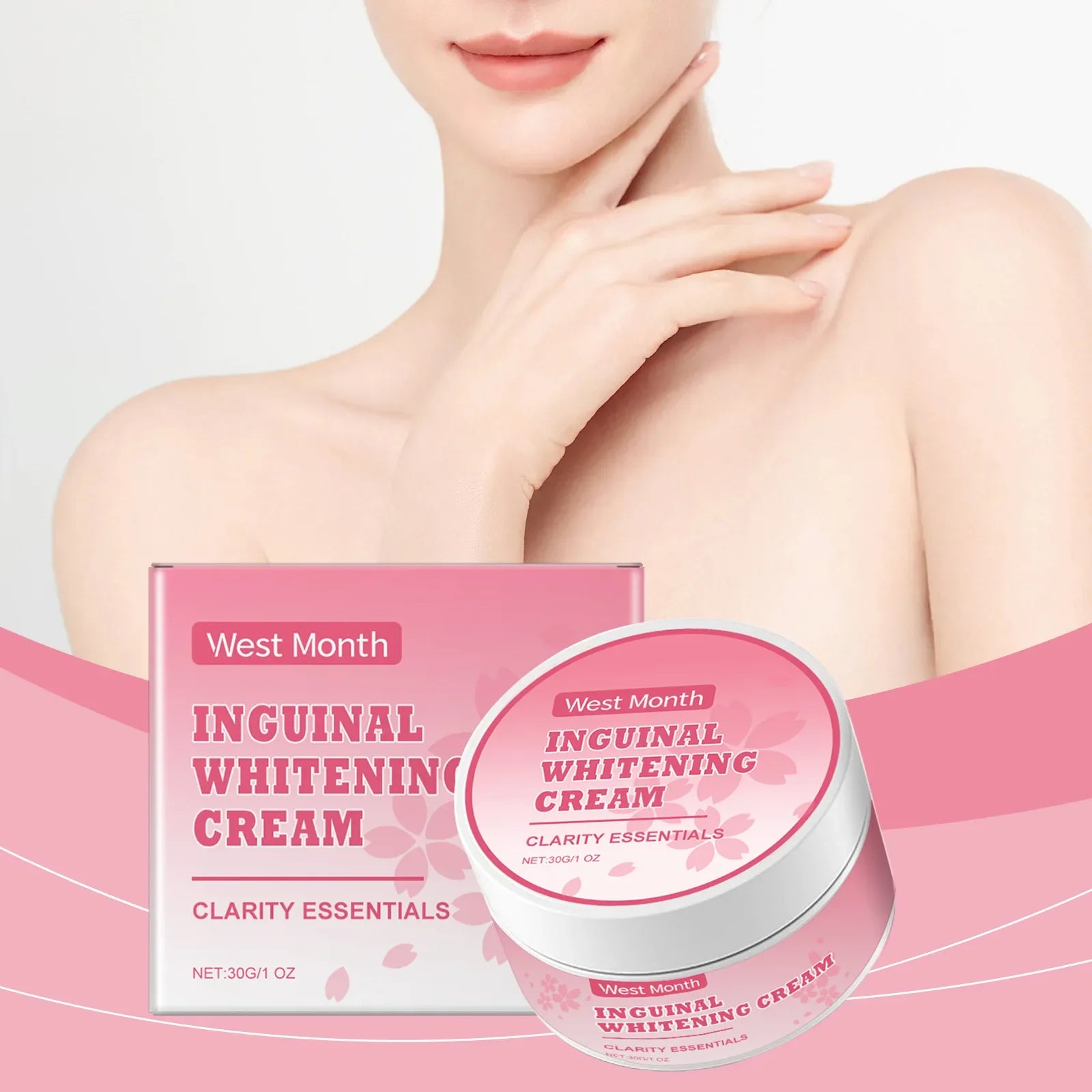Body Whitening Cream Private Part Underarm Bleaching Butt Knee Brighten Remove Inner Thigh Intimate Inguinal Dark Dull Skin Care