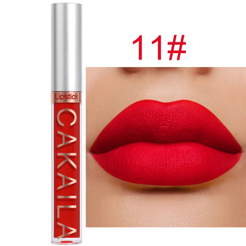 CAKAILA 18 Color Waterproof Matte Velvet Lip Glaze Lasting Silky Liquid Lipstick Not Easy To Fade Lip Gloss Makeup Sexy Lip Tint