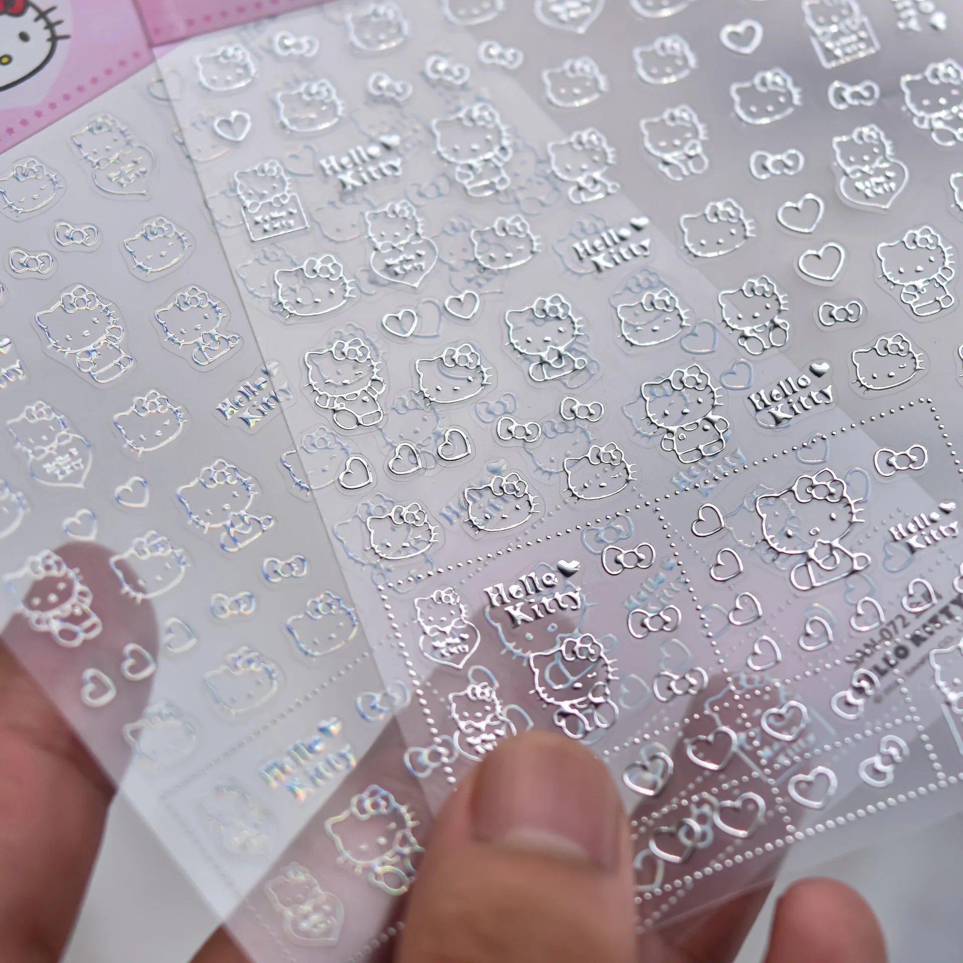 1PCS New Color Laser Hello Kitty Cartoon 5D Nail Stickers Sanrio Cinnamoroll Pochacco Nail Art Supplies DIY Nail Art Stickers