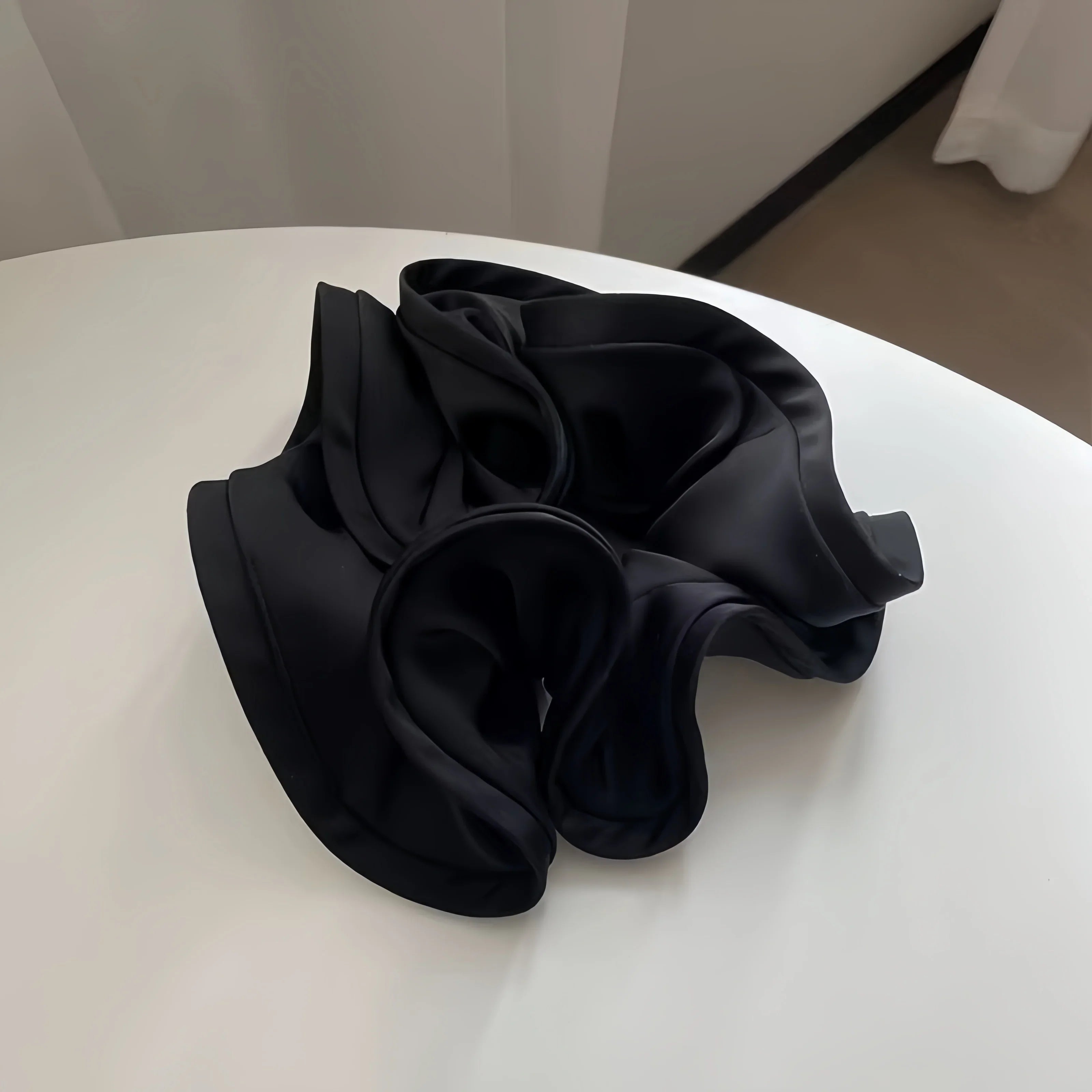 Korean Big Hair Tie Ribbon Scrunchies Satin Elastic Hair Band Bow Women Simple Temperament New Style  Ponytail Hair Accessories