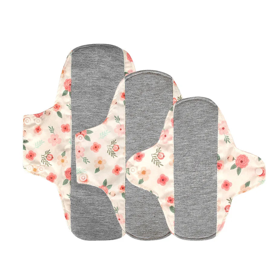 AIO Washable Cotton Printed Panty Liner Regular Flow Menstrual Pads Graphene Cloth Tampons Urinary Incontinence Sanitary Pads