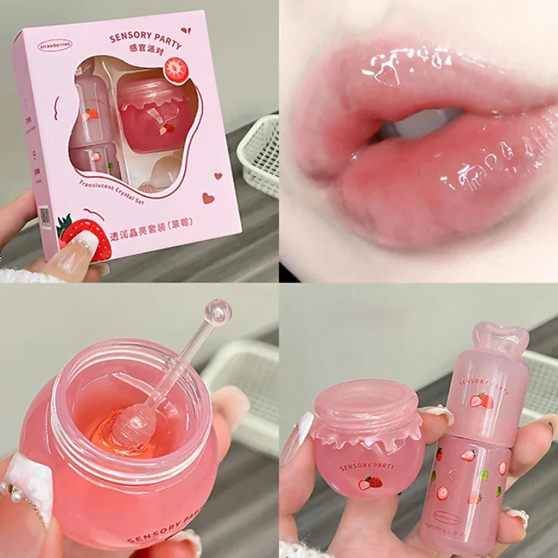 SENSORY PARTY Hydrating & Brightening Lip Mask - Deep Moisture, Lip Wrinkle Reduction, 24-Hour Hydration Lip Oil