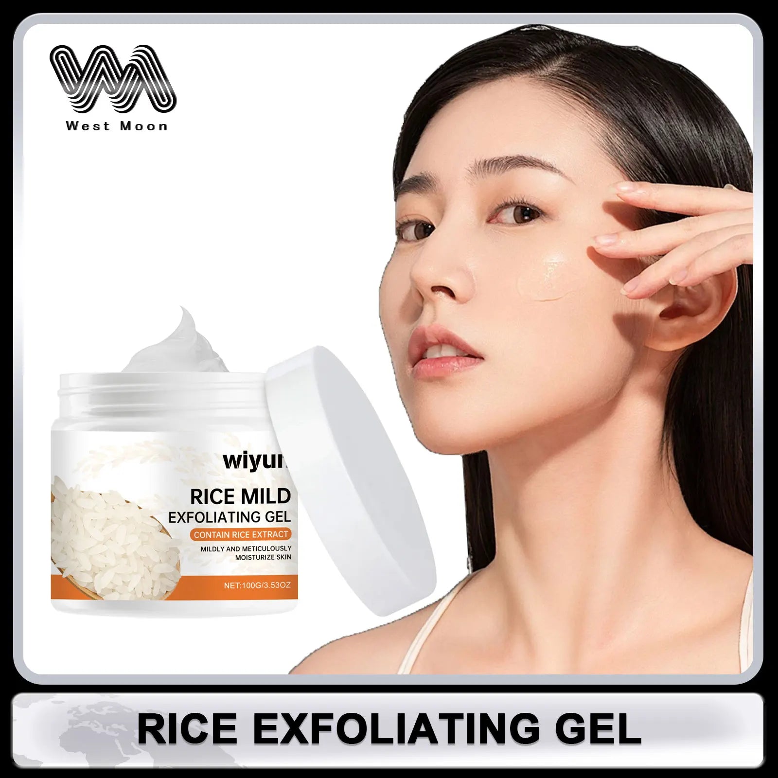 Rice Exfoliating Gel for Face Oil Control Gentle Remove Old Dead Skin Pores Shrinking Brighten Moisturizing Facial Scrub Product