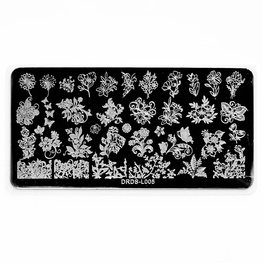 1Pc Nail Art Stamp Plate Geometric Line DIY Stamping Image Plate 6*12CM Nail Stamping Plate Stainless Steel Plate Stencil JR-030