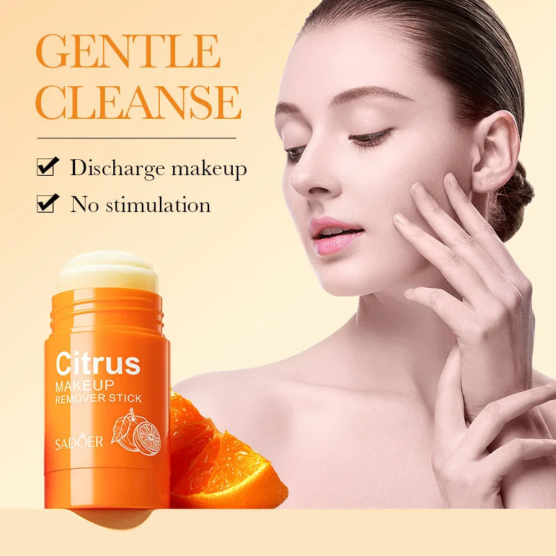Citrus Portable Makeup Remover Stick Deep Cleansing Balm Gel Cream Stick Remover Lip makeup Cosmetics Moisturizing skin Korean