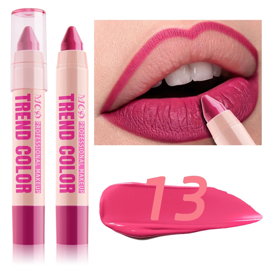 Moisturizing 12 Color Lipliner Pen Waterproof Plumping Stain Lipstick Natural Nude Pink Lip Liner Outline Lips Contour Makeup Fo