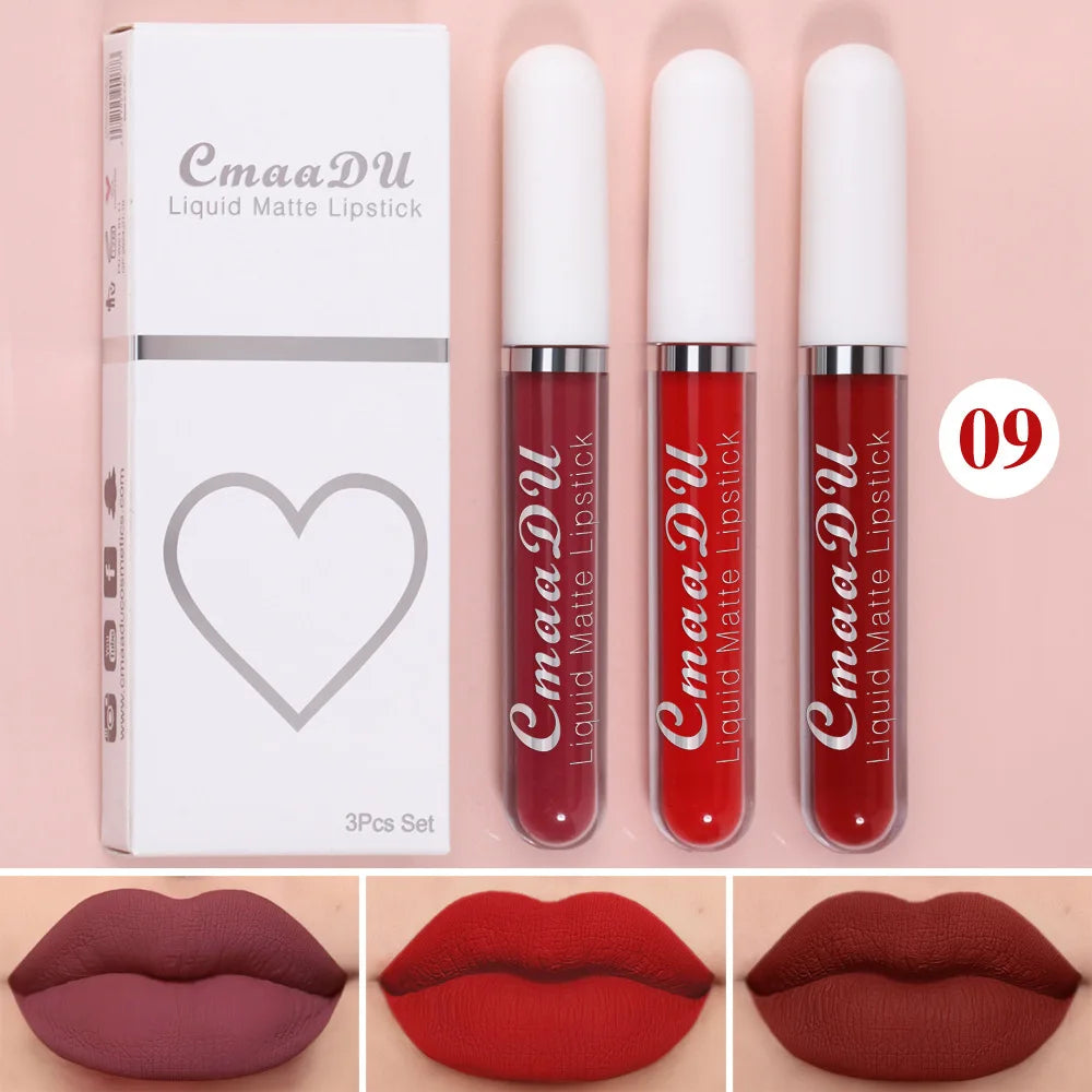 Long-Lasting Velvet Matte Lip Gloss – Liquid Lipstick, Red Lip Makeup for Women, Waterproof, Moisturizing Lip Gloss