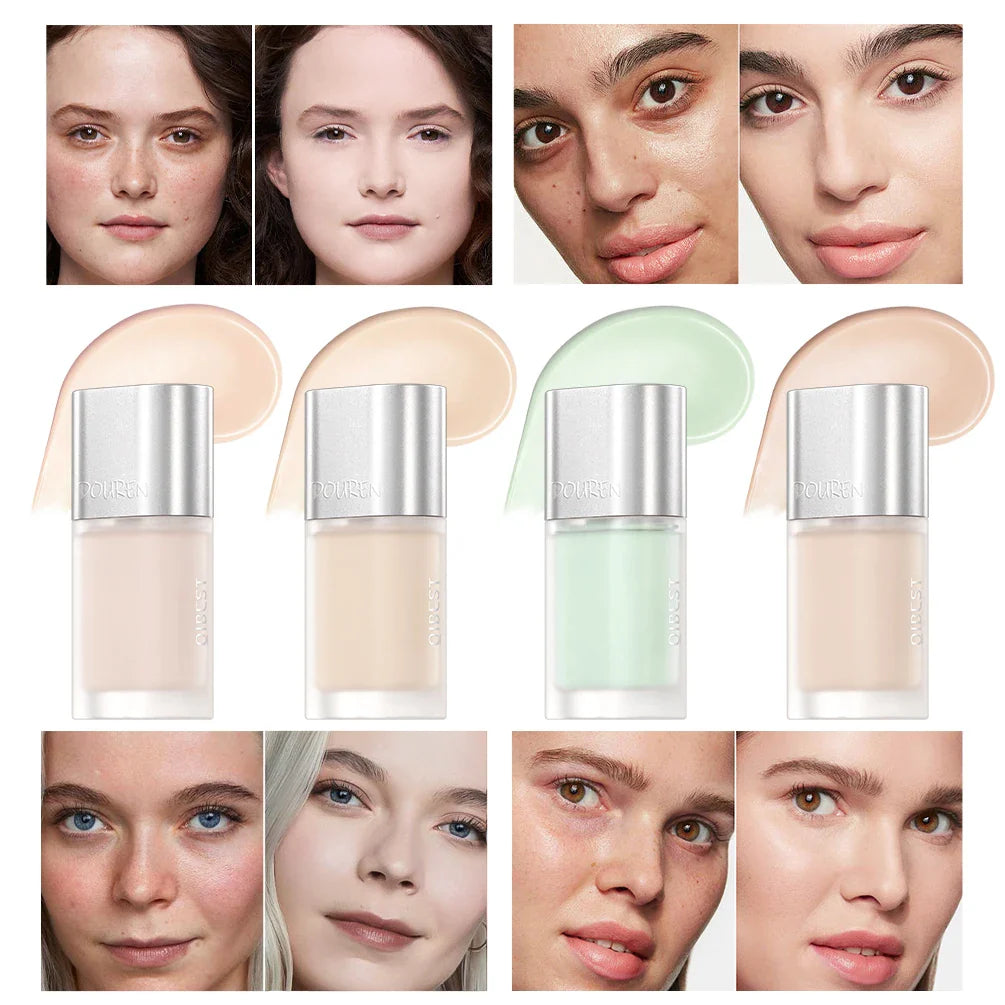 QIBEST Concealer Liquid Make Up Color Corrector Foundation Cream Professional Face Cover Waterproof Contouring Cosmetic Base