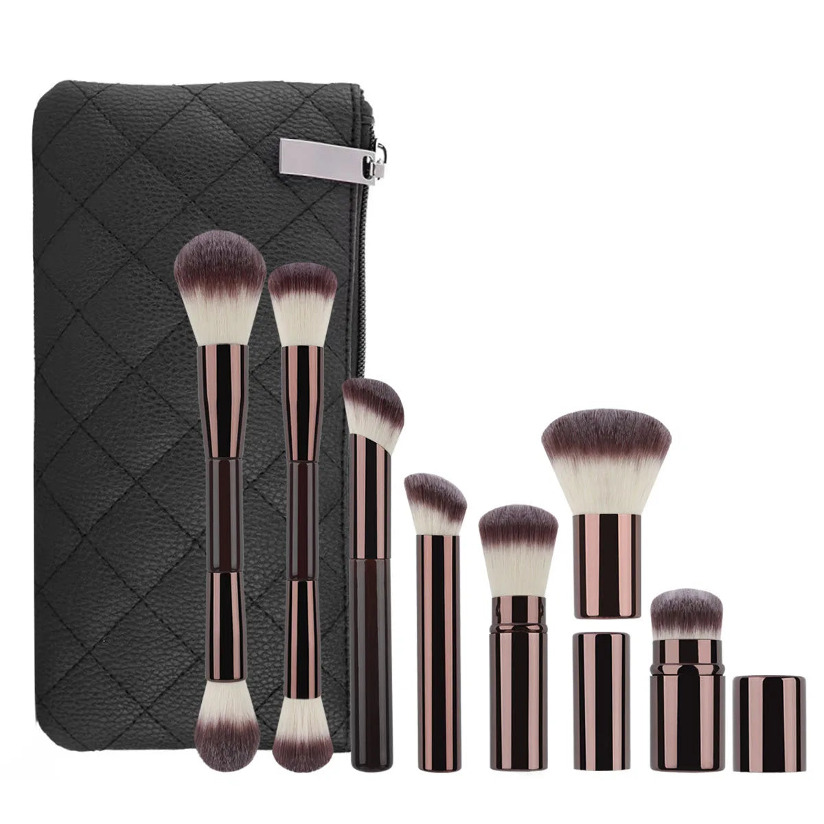 7-13pcs Makeup Brushes Set Double Head Loose Powder Blush Foundation Telescopic Grooming Brush Professional Cosmetic Tools