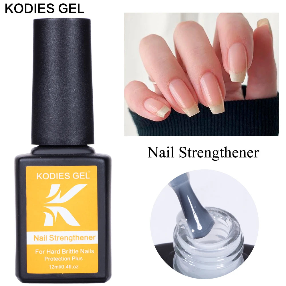 KODIES GEL Nail Strengthener 12ML Professional Nail Art Treatment Hardener Normal Polish Revit for Thin Nails Feet Repair Care