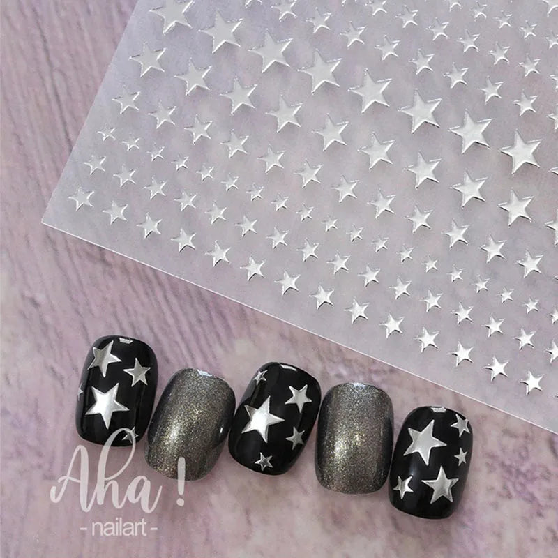 New Star Nail Sticker Nail Stickers Self-adhesive Nail Ribbon Star Sticker Gel Polish Decals Kawaii Accesories ZJT15