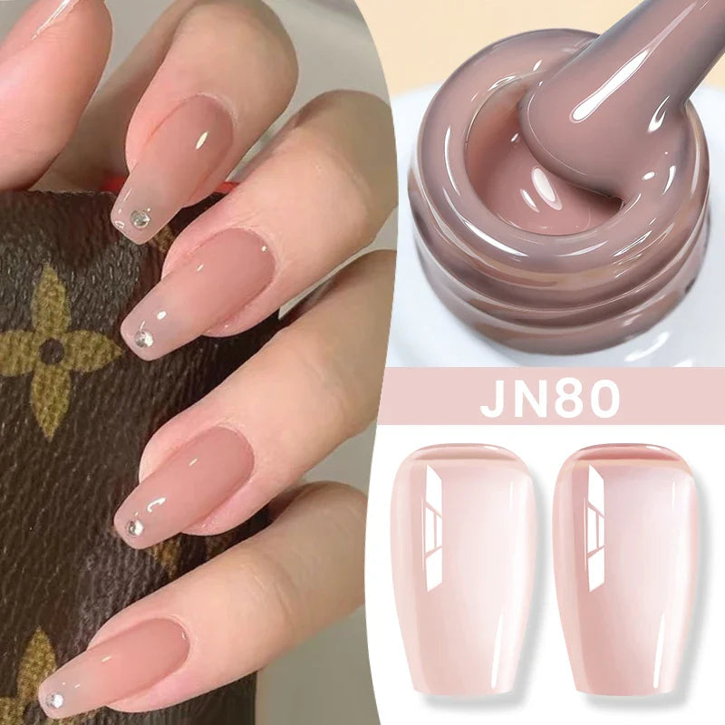BORN PRETTY 10ml Jelly Nude Gel Nail Polish 50 Colors Semi Transparent Nail Art Nail Supplies Soak off UV LED Nails Gel Varnish