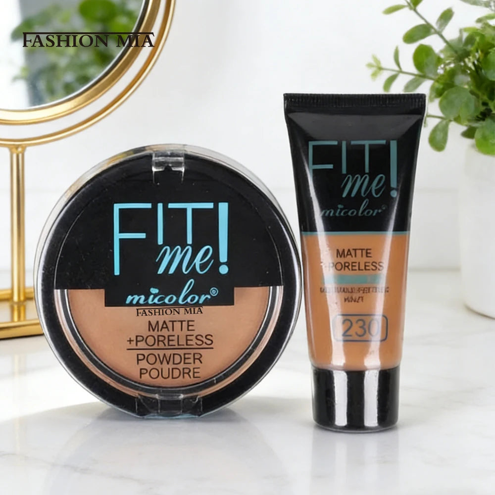 2 IN 1 Liquid Foundation Full Concealer Waterproof Base Cover Dark Circles Matte Black Skin Face Foundation Cream Makeup