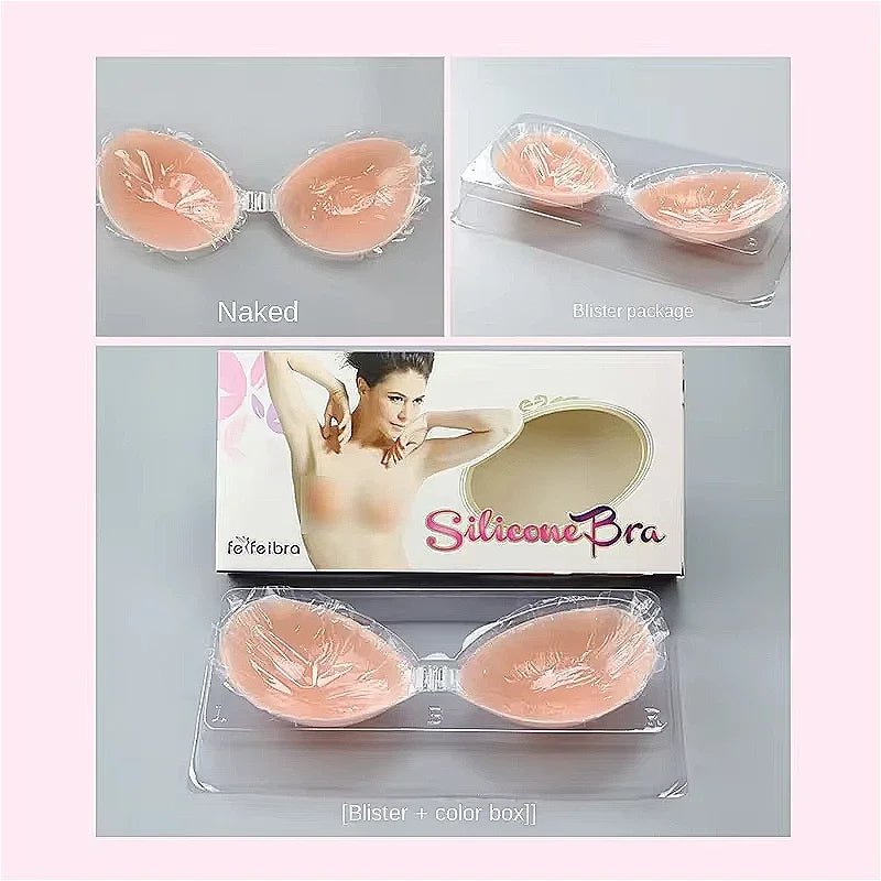 Silicone Bra Invisible Push Up Sexy Strapless Bra Stealth Adhesive Backless Breast Enhancer For Women Sticky Wedding Bikini Bras