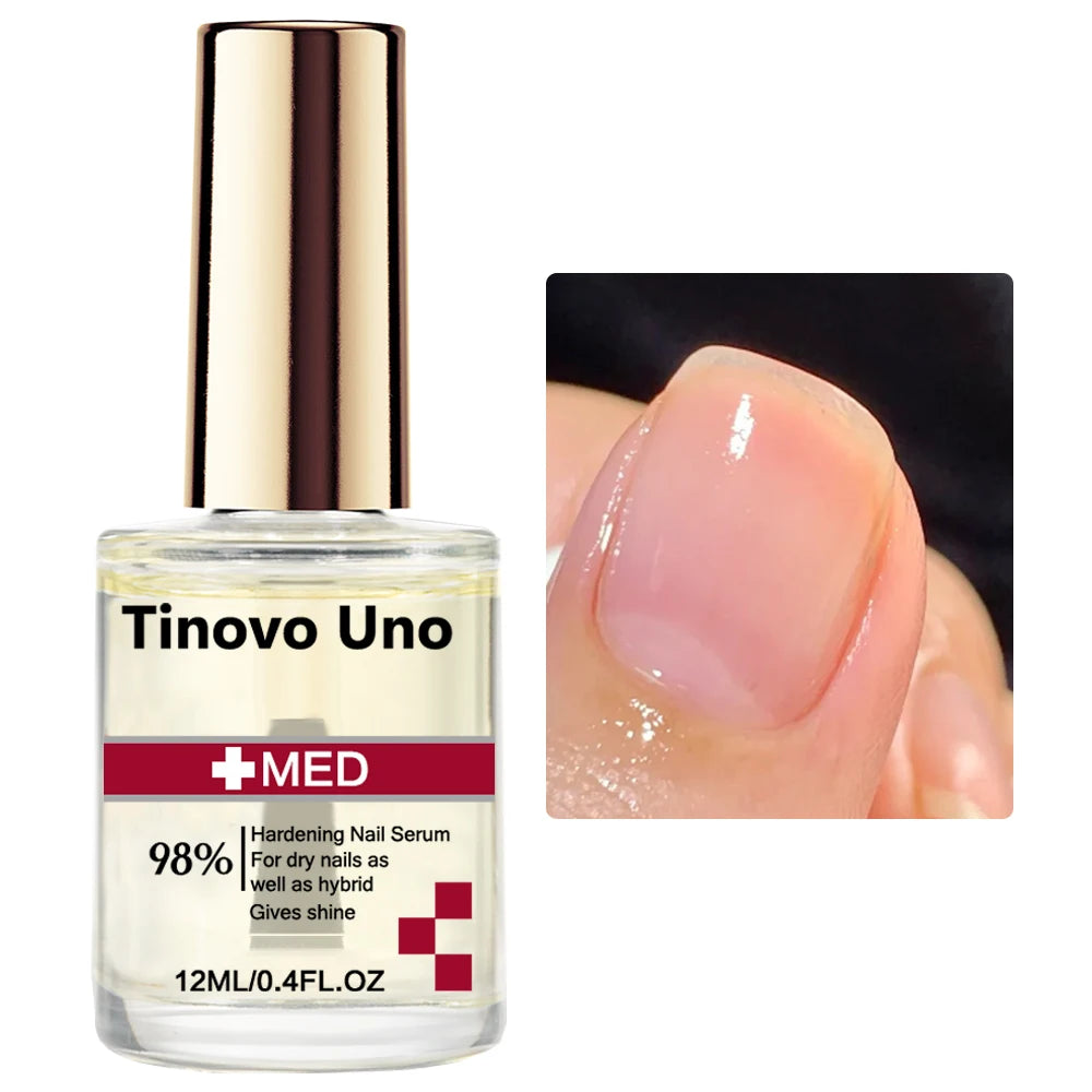 Tinovo Uno Hard Nail Serum Cuticle Oil Nail Polish Cares for Weak Brittle Cracked Nails Keratin Nail Hardener Strengthener Oil