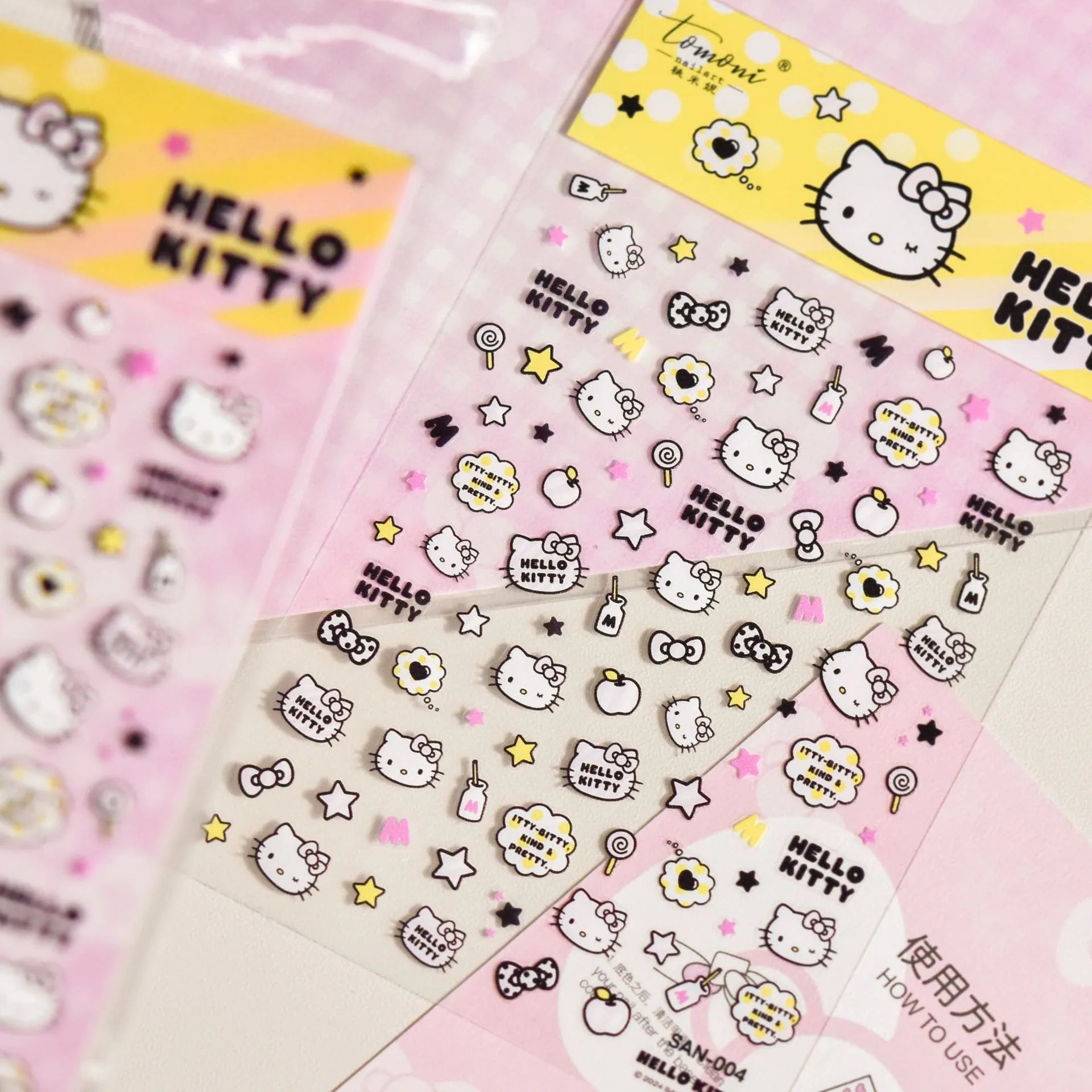 1PCS New Color Laser Hello Kitty Cartoon 5D Nail Stickers Sanrio Cinnamoroll Pochacco Nail Art Supplies DIY Nail Art Stickers