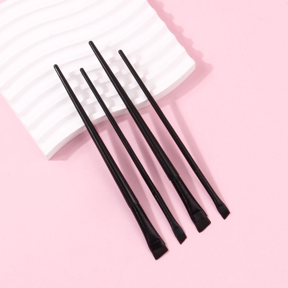 4PCS Liquid Eyeliner Brush Ultra Thin Fine Oblique Angle Flat Head Eyebrow Brush