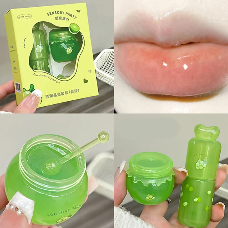 SENSORY PARTY Hydrating & Brightening Lip Mask - Deep Moisture, Lip Wrinkle Reduction, 24-Hour Hydration Lip Oil