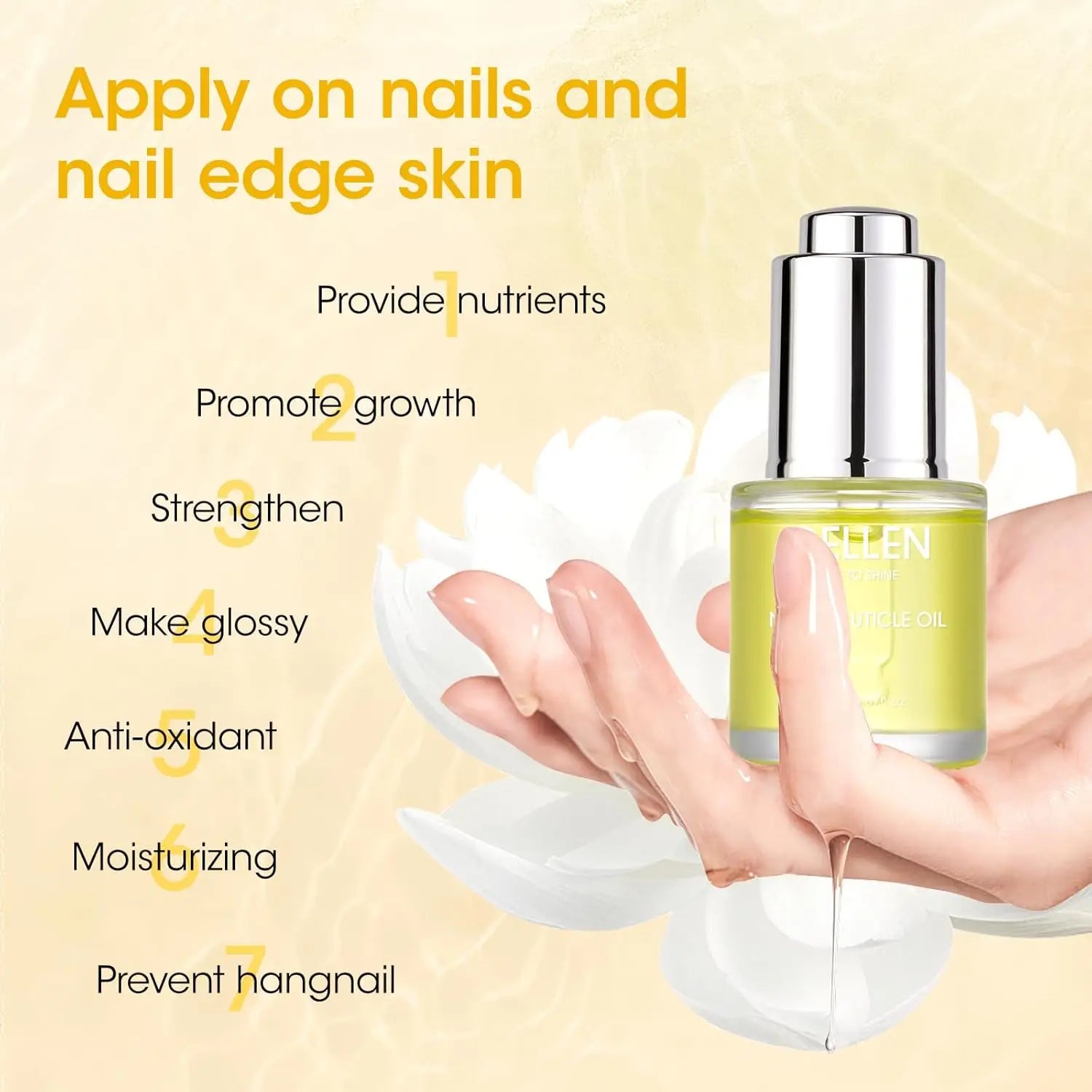 Keratin Vitamin E Nail Strengthening Serum Organic Cuticle Moisturizing Oil for Dry Fragile Nails Hydrating Manicure Supplies