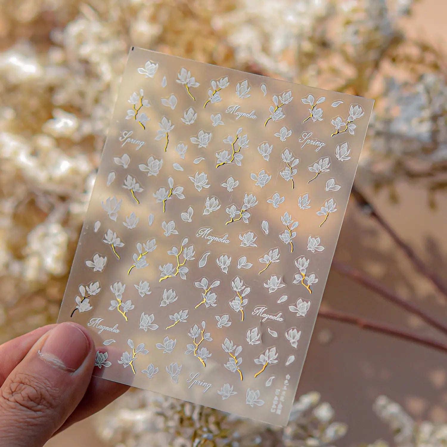 1pcs Dream Flower Window Shell Light Nail Art Stickers Japanese Flower Self Adhesive Stickers Press On Nails Decoration Decals