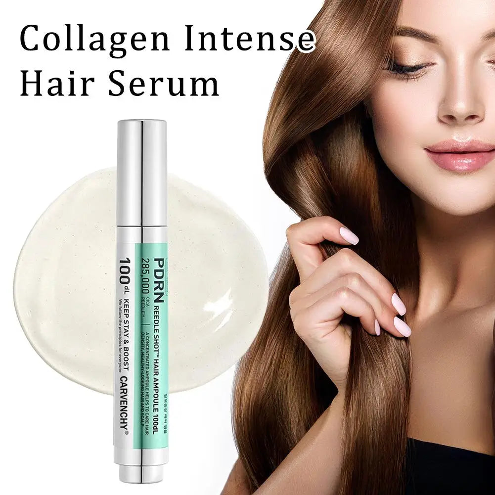 Salmon Collagen Hair Serum Spray 15ml PDRN Reedle Shot Ampoule Repairs Split Ends Frizzy Hair Nourishing Leave-in Conditioner