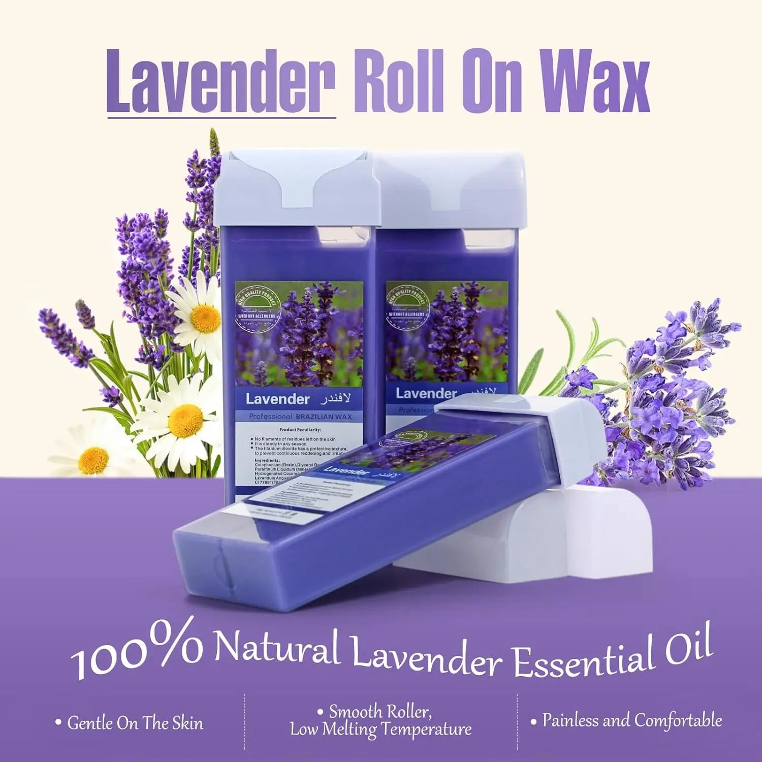 Roll on Wax Refill Painless Roll On Wax For Hair Removal Depilatory Cartridge Wax Warmer For Lavender Bikini Body Hair Removal