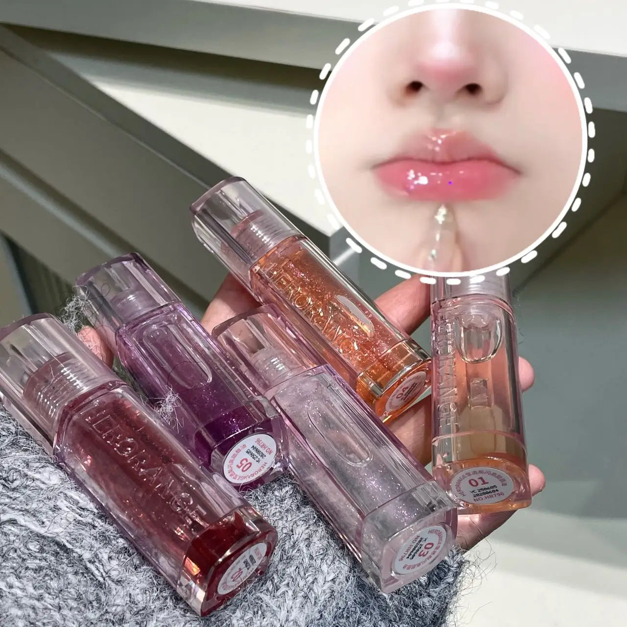 Herorange Lip Oil Shimmer Hydrating Long Lasting Plumping Lip Care Student Gift