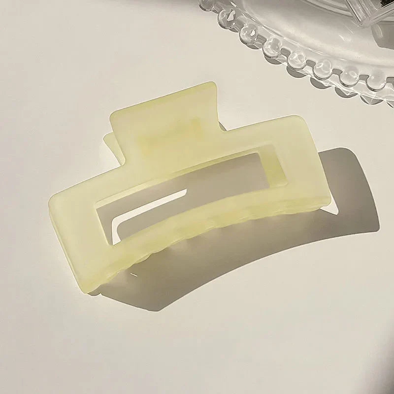 New Women Elegant Transparent Frosted Rectangle Hair Claws Lady Sweet Hair Decorate Toothed Hair Clips Fashion Hair Accessories