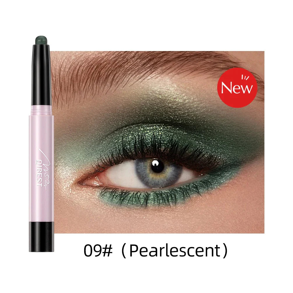 QIBEST Pearlescent Silkworm Eyeshadow Pen Waterproof Eyeshadow Pencil Glitter Matte Nude Gold Eye Shadow Pen Pigment Cosmetics