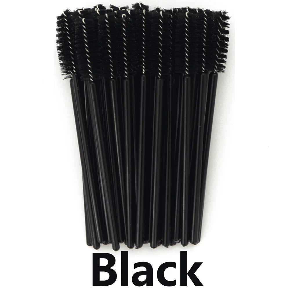 ANNAFRIS 50Pcs  Disposable Eyelash  Brush Soft Head Crystal Eyebrow Brush Lash Extension Brush  Mascara Wand Makeup Tool