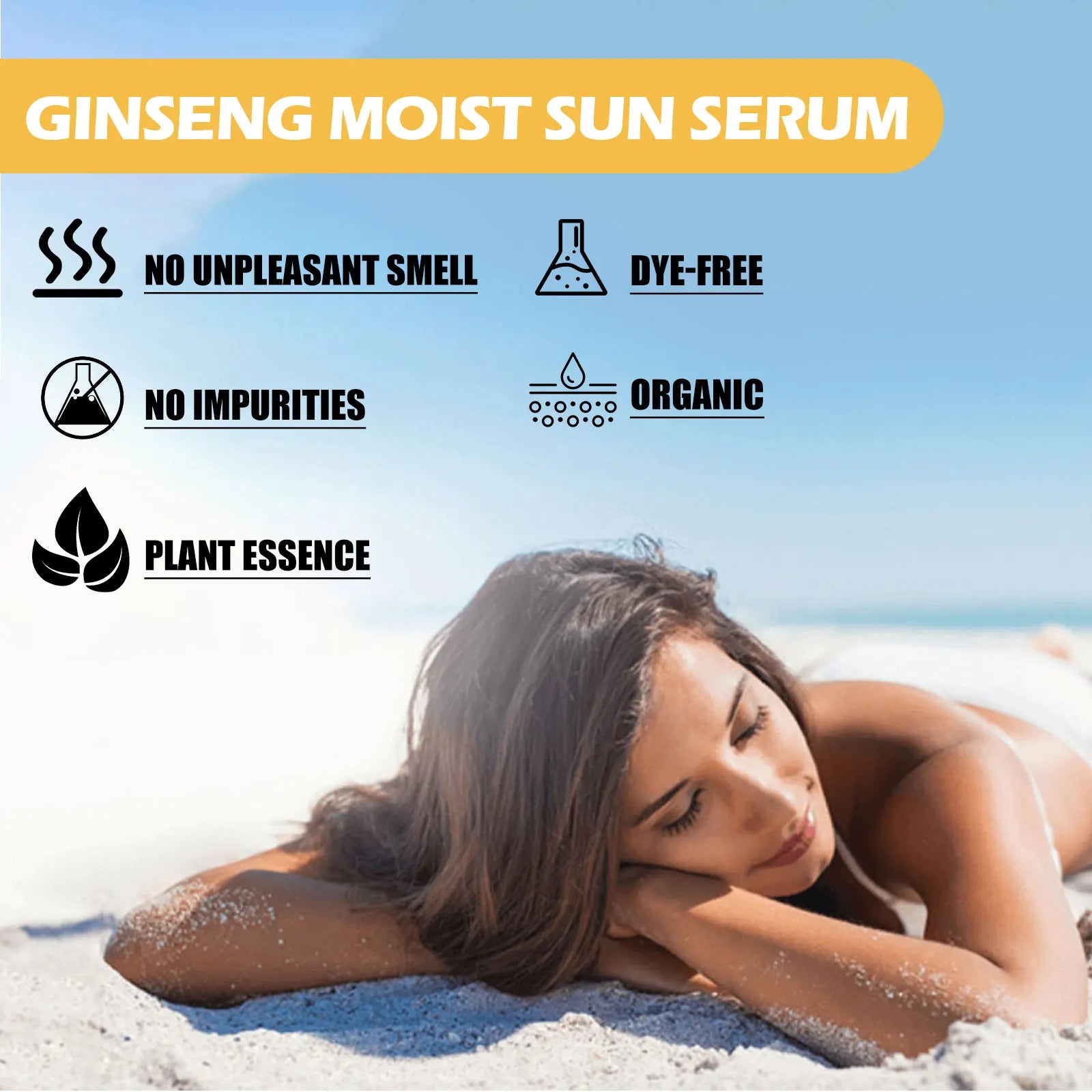 Ginseng Moisturizing Sunscreen SPF 50 Prevent Tanning Repair Sunburn Oil Control Resist Melanin Antioxidant UV Resistant Cream