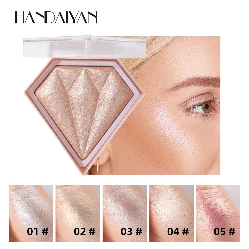 Natural Diamond Highlighter Powder 5 Color Shimmer Contour Nose Shadow Brightening Face Makeup Cosmetics Palette