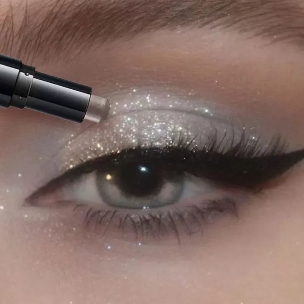 Dual-Ended Eyeshadow Stick,  Matte & Shimmer, Waterproof Long-Lasting 3-Color Creamy Pencil, Smoky & Natural, Xmas Winter