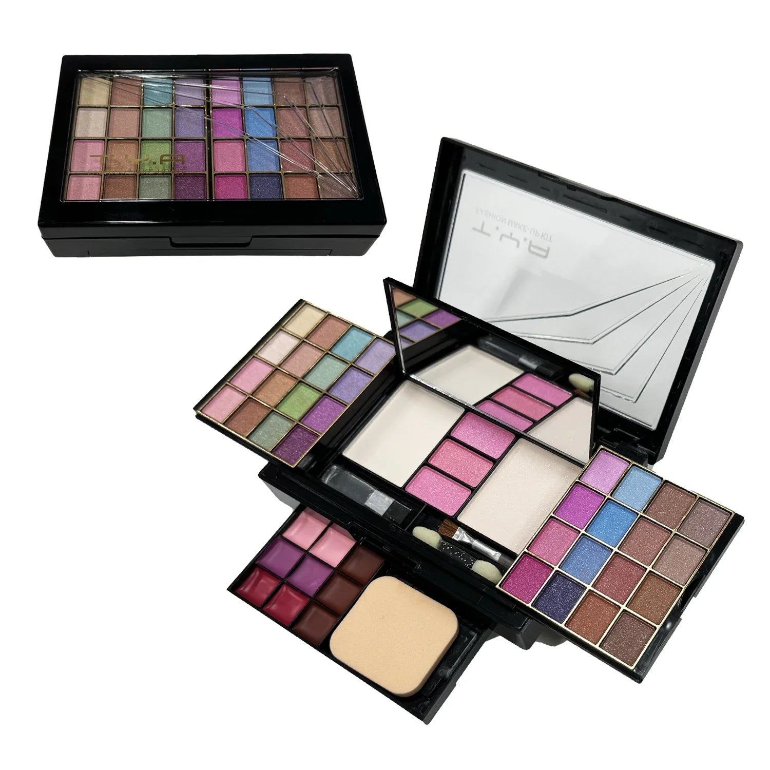 TYA Makeup set 46 colors Pearl eye shadow Powder puff Powder blusher Lip gloss set combination T6145