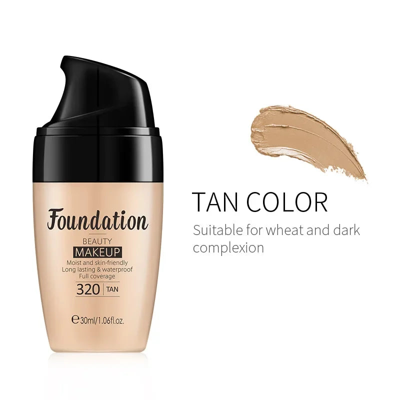 LAIKOU Liquid Foundation Moisturizing Long Lasting Face Comestics Waterproof, Full Coverage Concealer for All Skin Tones 30ml