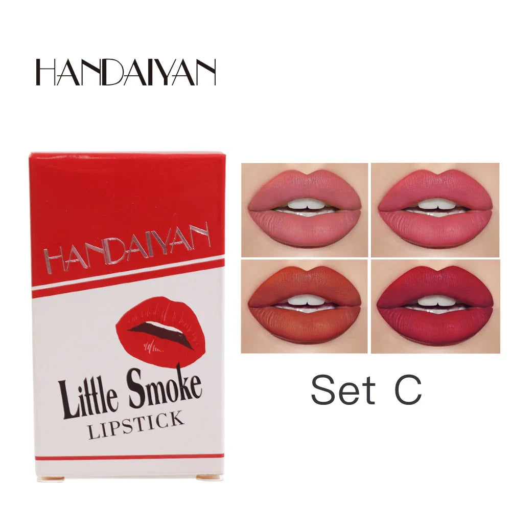 Handaiyan 4 colors Matte lipstick set velvet long-lasting non-fading women's Popular Hot Selling Makeup Lips cosmetics
