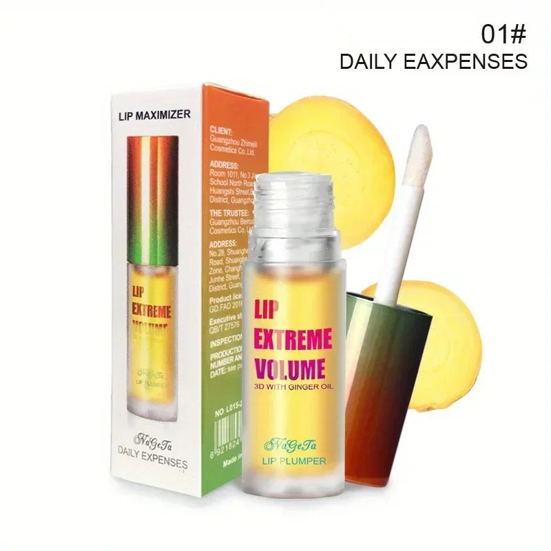 Lip Plumper Fuller Healthy Enhancer Ginger And Mint Plant Lip Gloss Oil Moisturizing Beauty Lips Sexy Lips