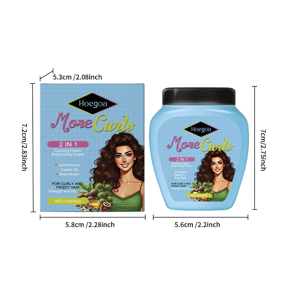 Leave-In Conditioner for Curl and Dry Hair Non-stick Hydrates Moisturize Shiny Nourishing Smoothing Anti-Frizz Care Cream 1/2pcs