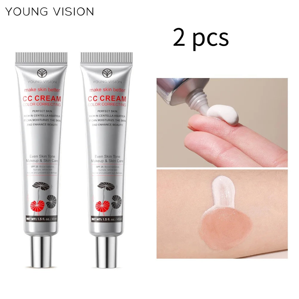 1PC/2PCS 45ml Brightening CC Cream Centella Asiatica Repairing BB Cream Natural Concealing Whitening Foundation Liquid Cosmetics
