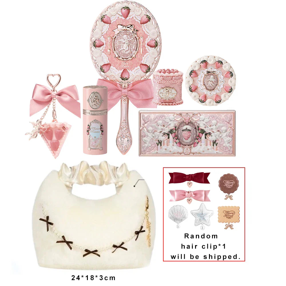 Flower Knows Stay Sweet 8 Pc Full Face Makeup Set Eyeshadow Blush Contour Lip Cream Hydrating Soft Matte Pigment Glowy Kit