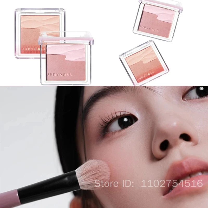 Judydoll Water Satin Glow Blush Two-color Expansion Blusher Matte Natural Cheek Tint Brighten Face Contouring Waterproof Makeup