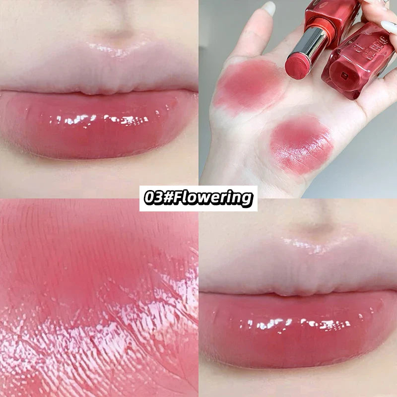 Gege Bear Mirror Gloss Lipstick — Ice-Translucent Water-Gloss Finish, Plumping and Hydrating