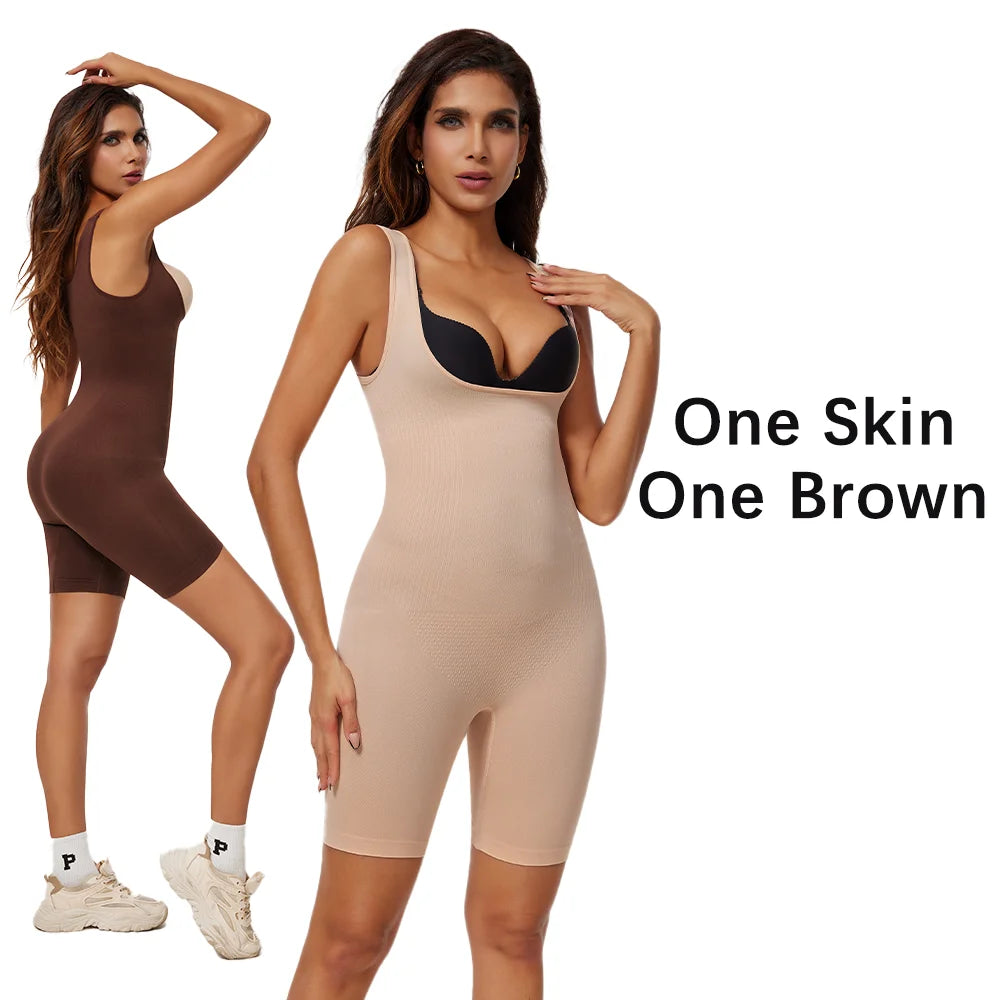 Women Tighten Up Breast Bodysuit Boxer Briefs Underwear Shapewear Butt Lifter New Tummy Control Body Shaper Slimming Bodysuits