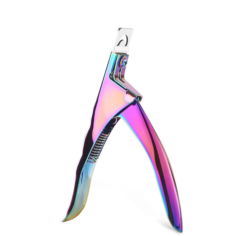 3 Colors U Word Cutting Nail Art Clippers French False Nail Tips Edge Cutters Stainless Steel Trimmers DIY Manicure Tool