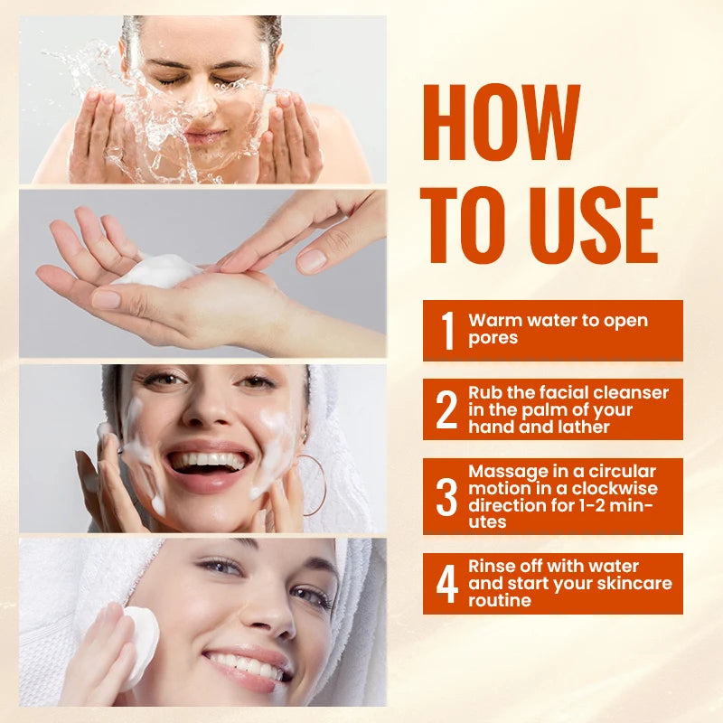 150ML Vitamin C Cleanser Brightening Foaming Cream Washes Away Pollution Impurities  Conditions Nourishes Skin