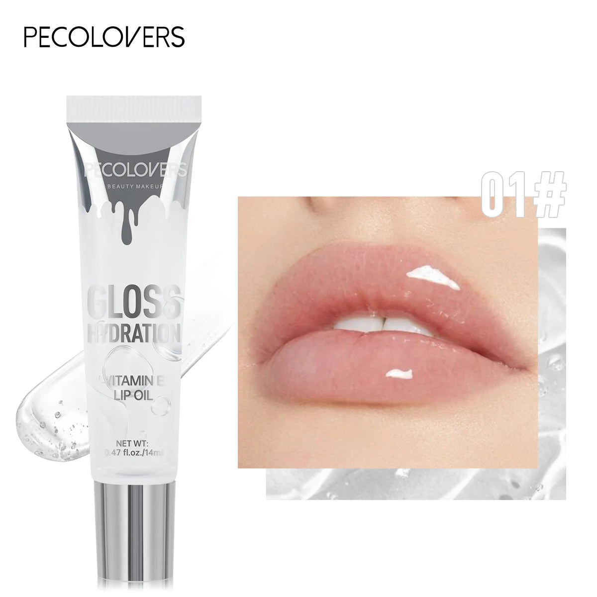 Crystal Jelly Lip Gloss Tube Lip Moisturizing Oil Shiny Lip Oil Moisturizing Women's Lip Gloss Makeup Lip Gloss Cosmetics