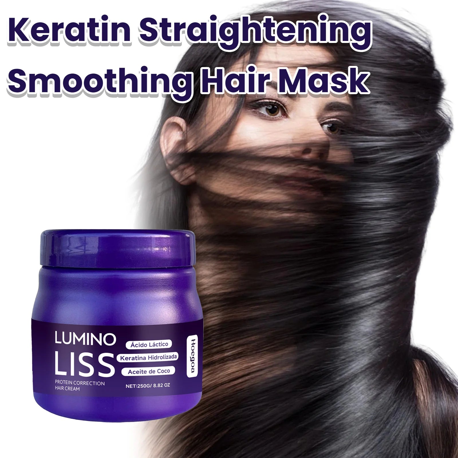 250g Keratin Straightening Hair Mask Restore Hair Soften Gloss Straightener Deep Repair Conditioner For Dry Damaged Frizzy Hair
