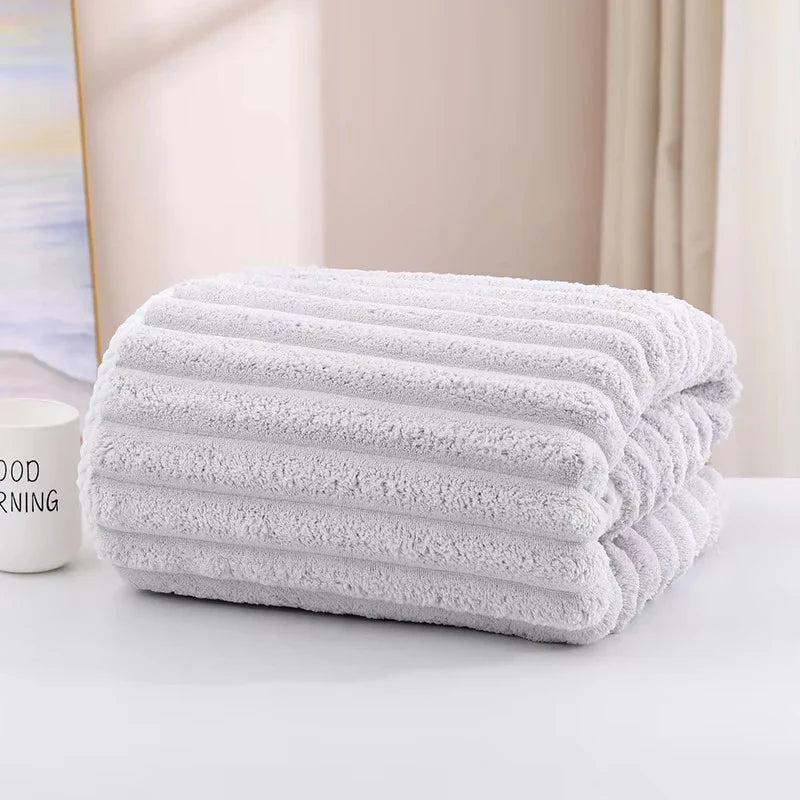 Coral fleece towel, large bath towel, thickened face towel, household quick drying, absorbent, soft and non shedding towel