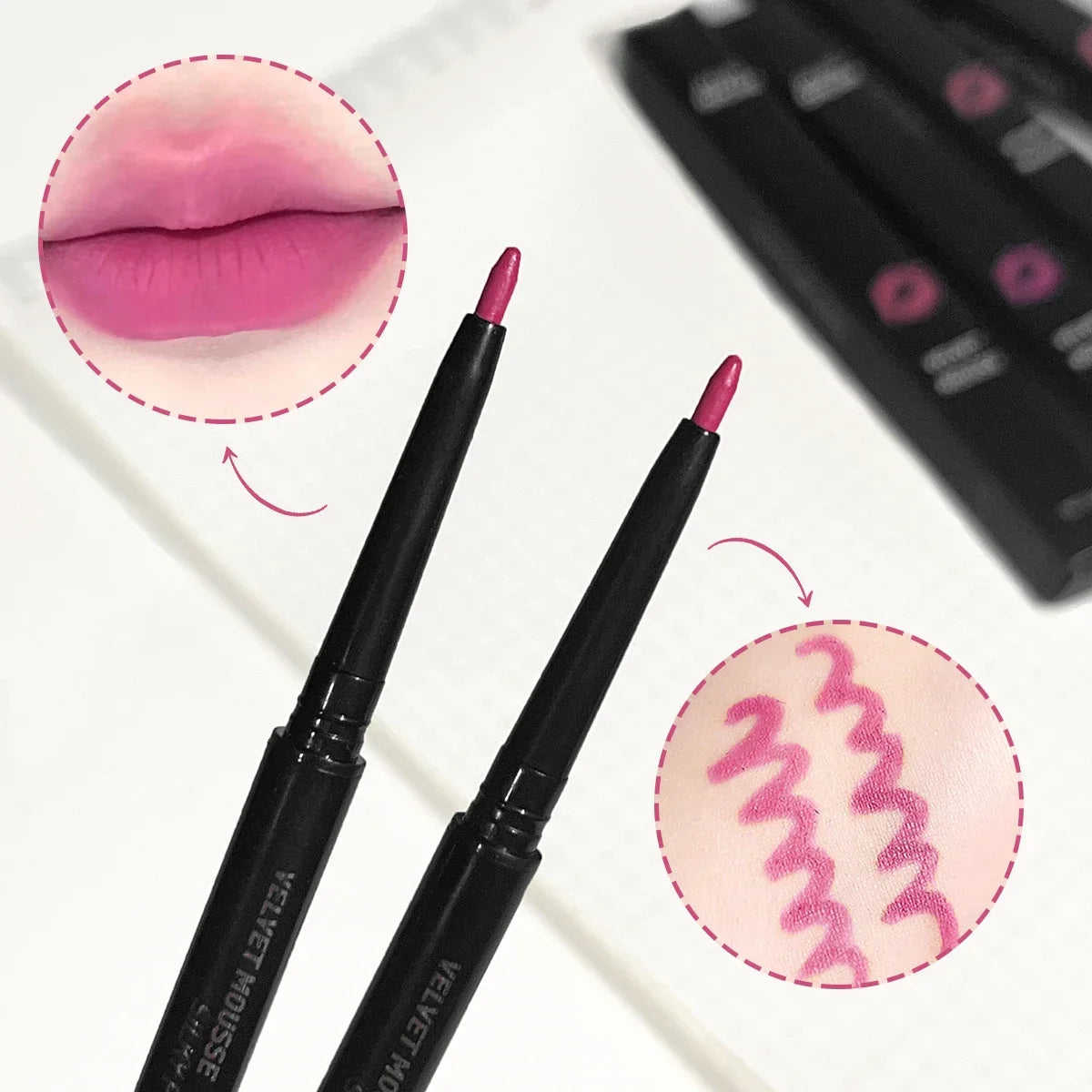 Lip liner, lip brush, lip pencil, one-piece outline, three-dimensional full lip shape, long-lasting and easy to color